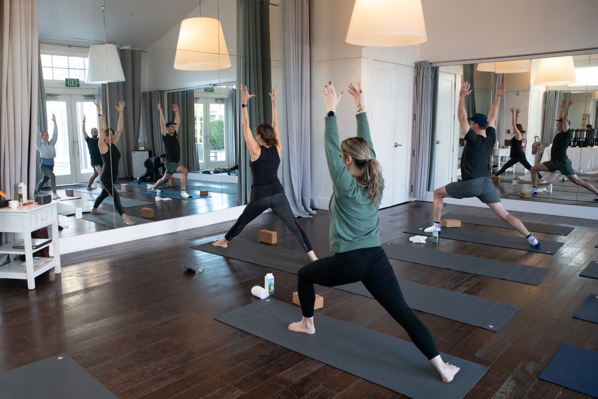 Morning yoga before sessions